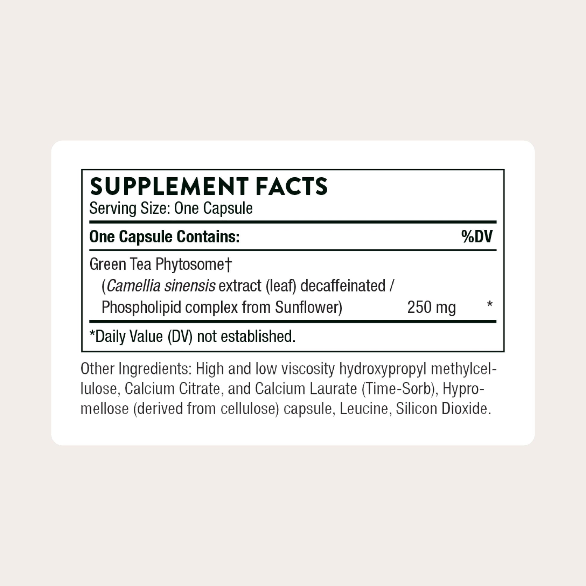 THORNE - Green Tea Phytosome - Provides Antioxidant Support, Liver Protection & Thermogenesis and Metabolic Benefits* - Caffeine-Free - Third-Party Certified - Gluten, Dairy & Soy-Free - 60 Capsules THORNE buy supplements Au