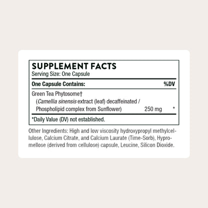 THORNE - Green Tea Phytosome - Provides Antioxidant Support, Liver Protection & Thermogenesis and Metabolic Benefits* - Caffeine-Free - Third-Party Certified - Gluten, Dairy & Soy-Free - 60 Capsules THORNE buy supplements Au