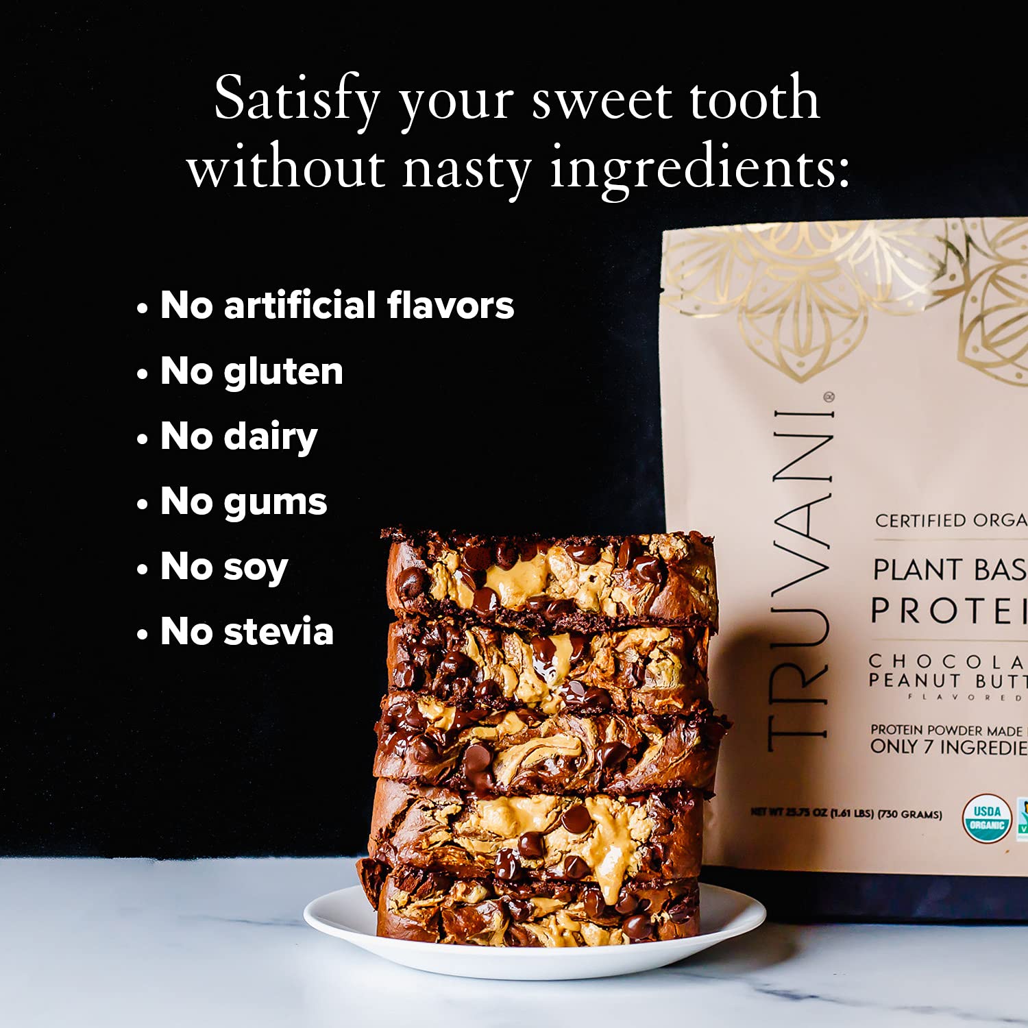 Truvani Vegan Chocolate Peanut Butter Protein Powder - 20g Plant-Based Protein, Gluten TruvaniBuy Supplements Australia