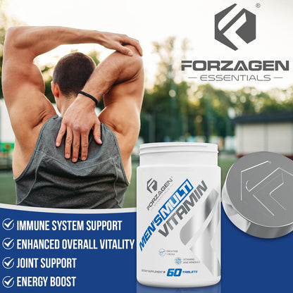 Forzagen Essentials Men's Multivitamin with Creatine and BCAA, Complete Vitamin and Mineral Complex, 60 Tablets Forzagen buy supplements Au