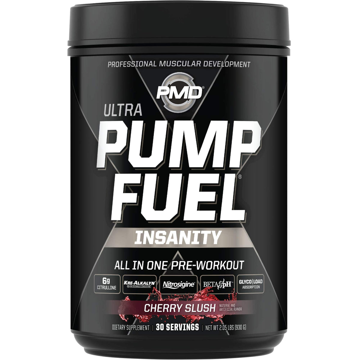 PMD Sports Ultra Pump Fuel Insanity - Pre Workout – Cherry Slush (30 Servings) Sports Omega Cuts Elite Thermogenic Fat Burner (90 Softgels)
