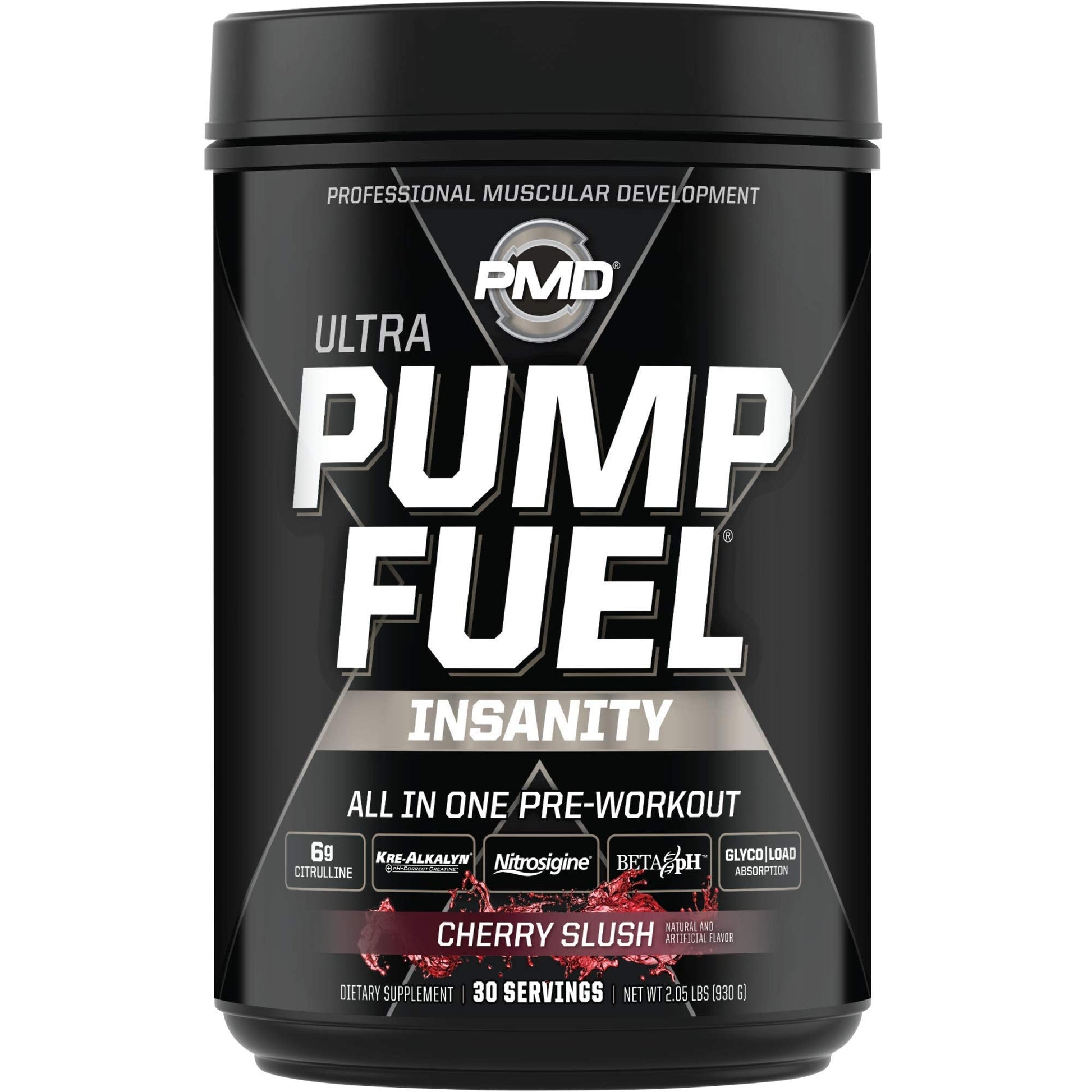 PMD Sports Ultra Pump Fuel Insanity - Pre Workout – Cherry Slush (30 Servings) Sports Omega Cuts Elite Thermogenic Fat Burner (90 Softgels)