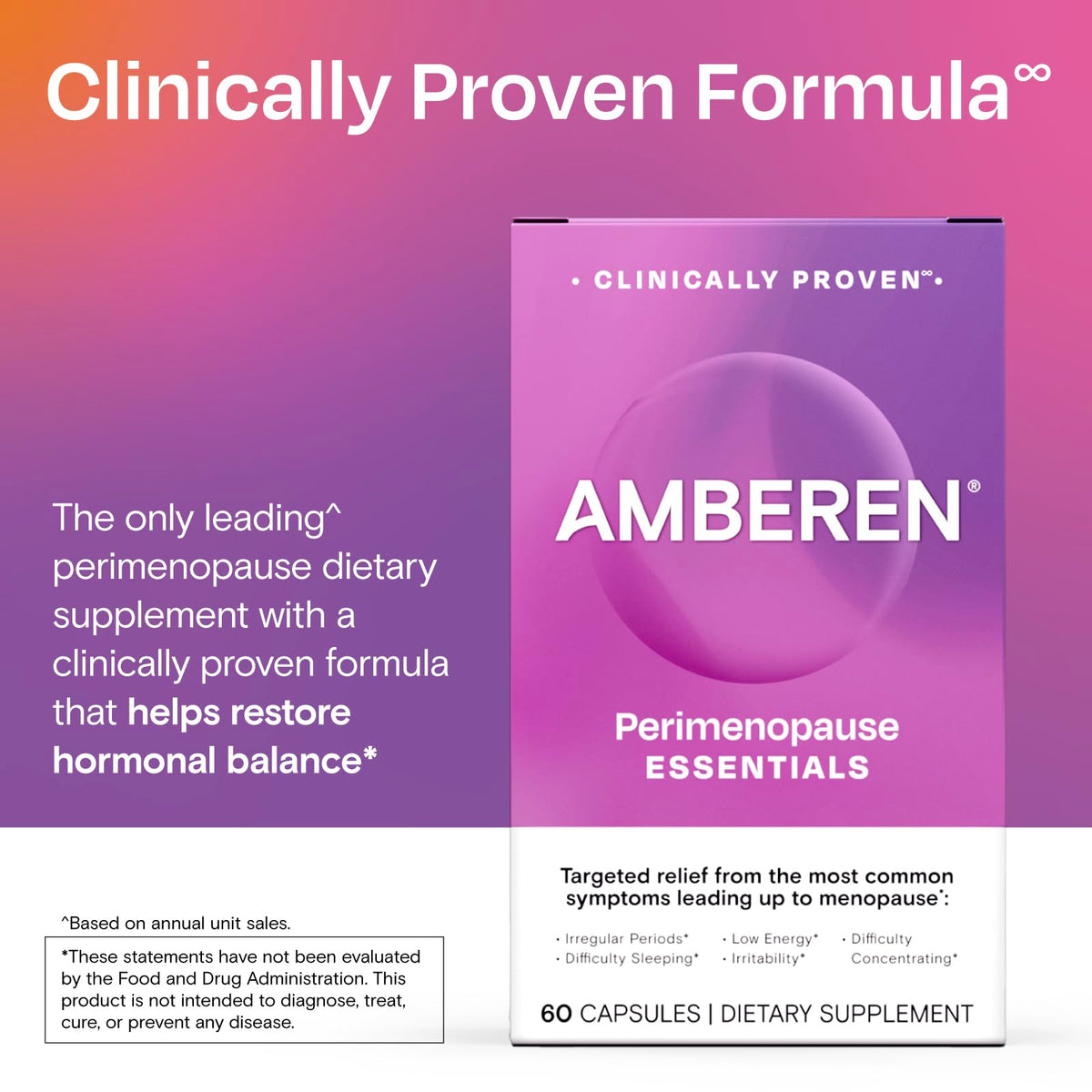 Amberen Perimenopause, Peri-Menopause Multi-Symptom Relief, Vitamin B, Vitamin E & Antioxidants Supplement, Helps Support Hormone Balance, Hot Flashes & Night Sweats, Supplements for Women, 180 Count AmberenBuy Supplements Australia