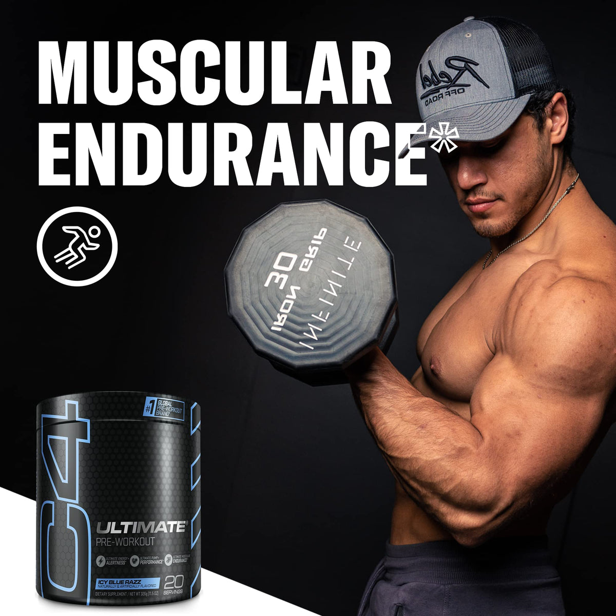 Cellucor C4 Ultimate Pre Workout Powder ICY Blue Razz - Sugar Free Preworkout CellucorBuy Supplements Australia