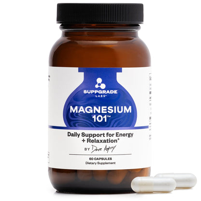Suppgrade Labs Magnesium 101 by Dave Asprey | Daily Support for Sleep, Metabolism, Relaxation, & Heart Health | 300 mg Chelated Magnesium Bisglycinate | High Absorption Magnesium | 30 Day Supply Suppgrade LabsBuy Supplements Australia