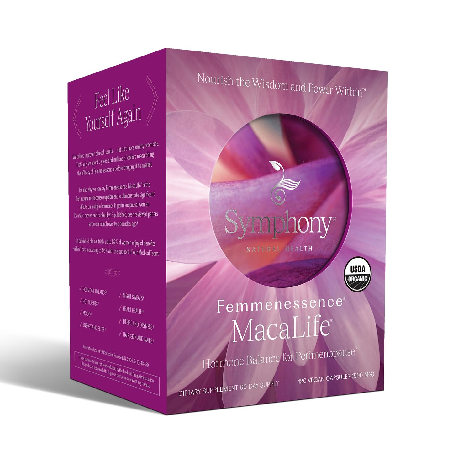 Femmenessence® MacaLife® – Clinically Proven Perimenopausal Organic Vegan Supplement for Natural Hormone Balance, Symptom Relief, Heart & Mood Support (120 Capsules, 60 Day Supply) Natural Health InternationalBuy Supplements Australia