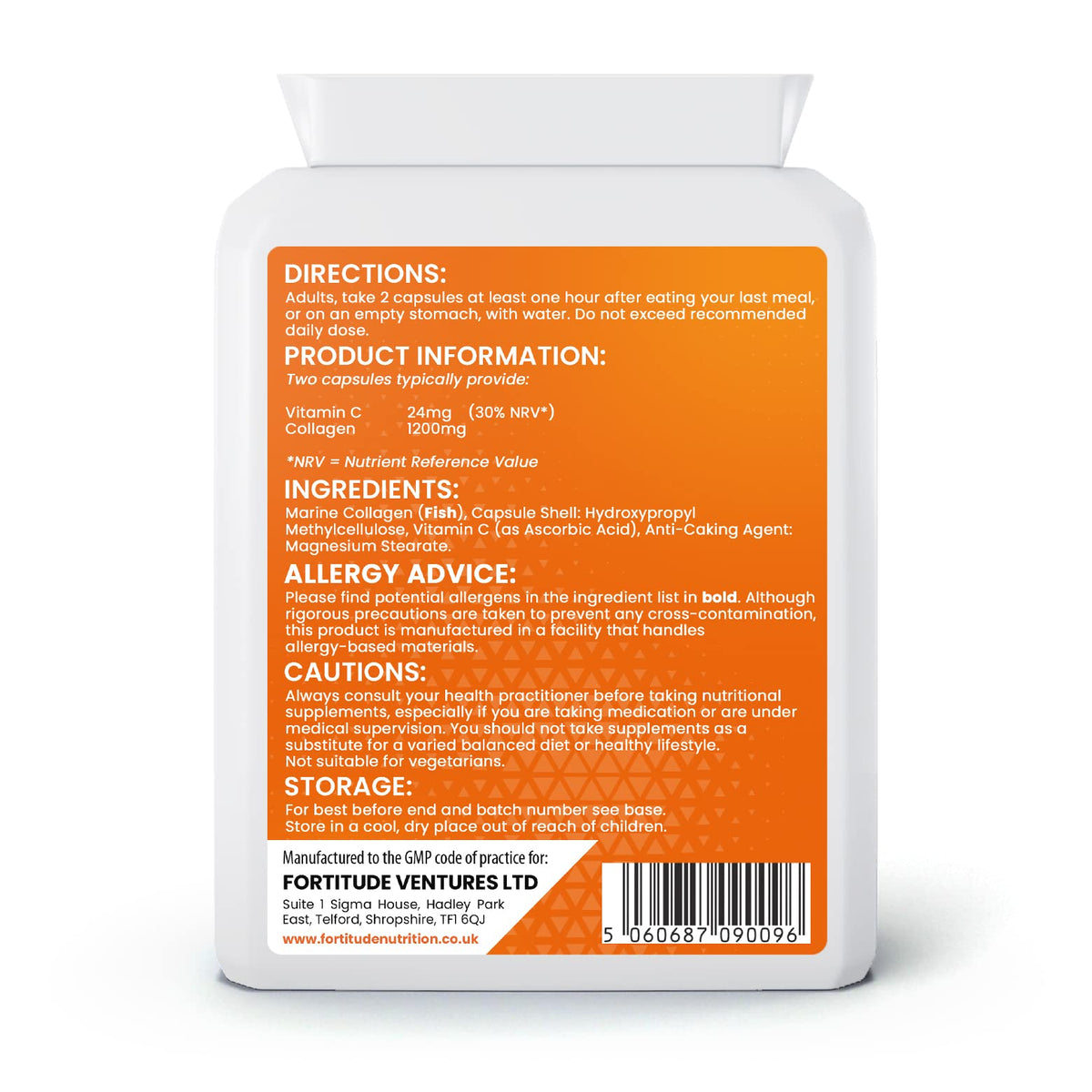 Marine Collagen Capsules | Hydrolyzed Marine Collagen with Vitamin C | High Strength Collagen Fortitude NutritionBuy Supplements Australia