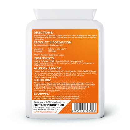Marine Collagen Capsules | Hydrolyzed Marine Collagen with Vitamin C | High Strength Collagen Fortitude NutritionBuy Supplements Australia