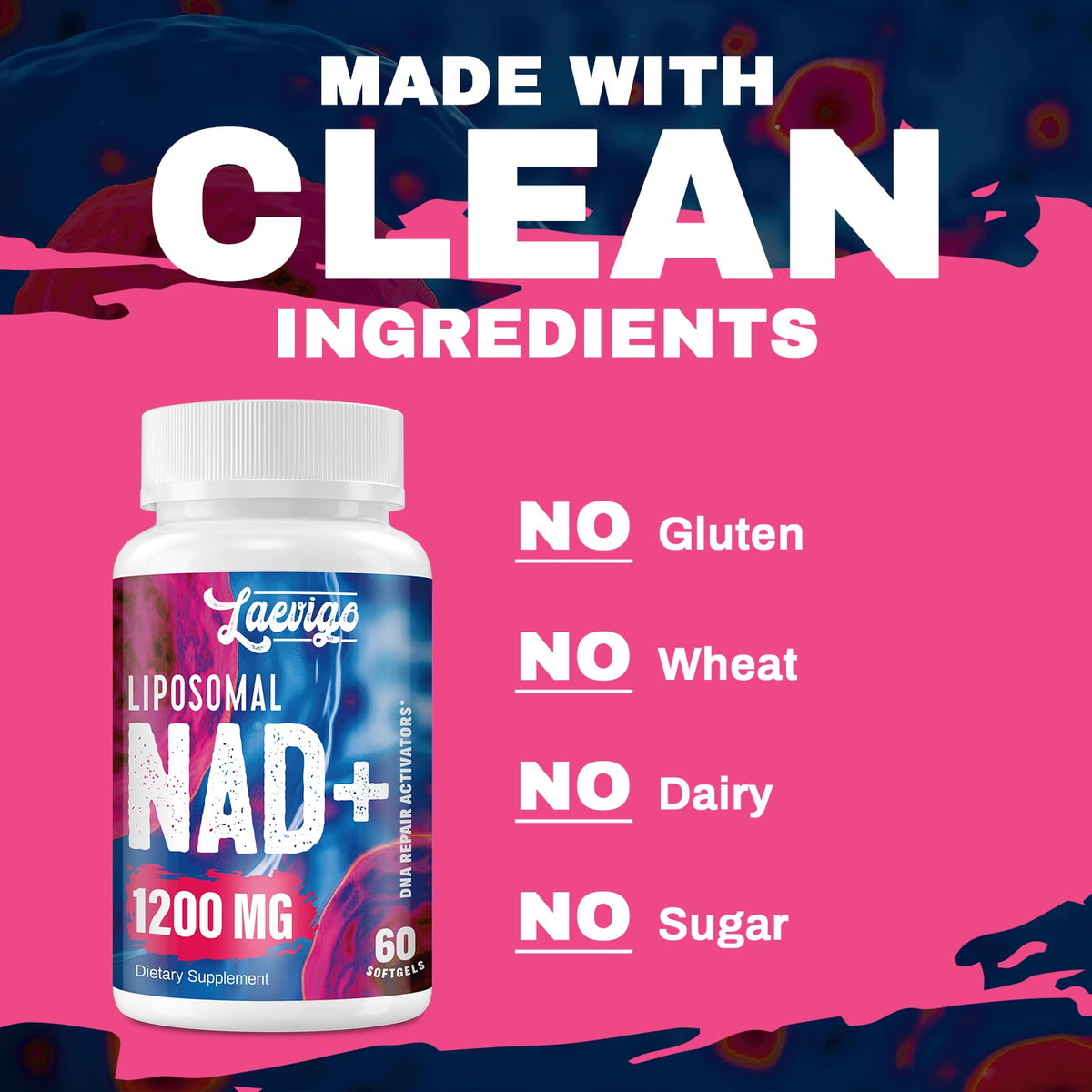 Laevigo Liposomal NAD+ Supplement 1200mg High Absorption, Cellular Energy & Mitochondrial Support, NAD Plus for Longevity & Vitality, Anti-Aging Formula, 60 Softgels LaevigoBuy Supplements Australia