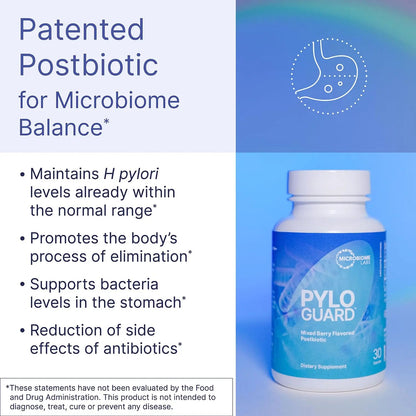 Microbiome Labs PyloGuard - Patented L reuteri DSM17648 to Improve Digestive Comfort - Gut Health & Immune Support Supplement - Postbiotic (30 Capsules) Microbiome LabsBuy Supplements Australia