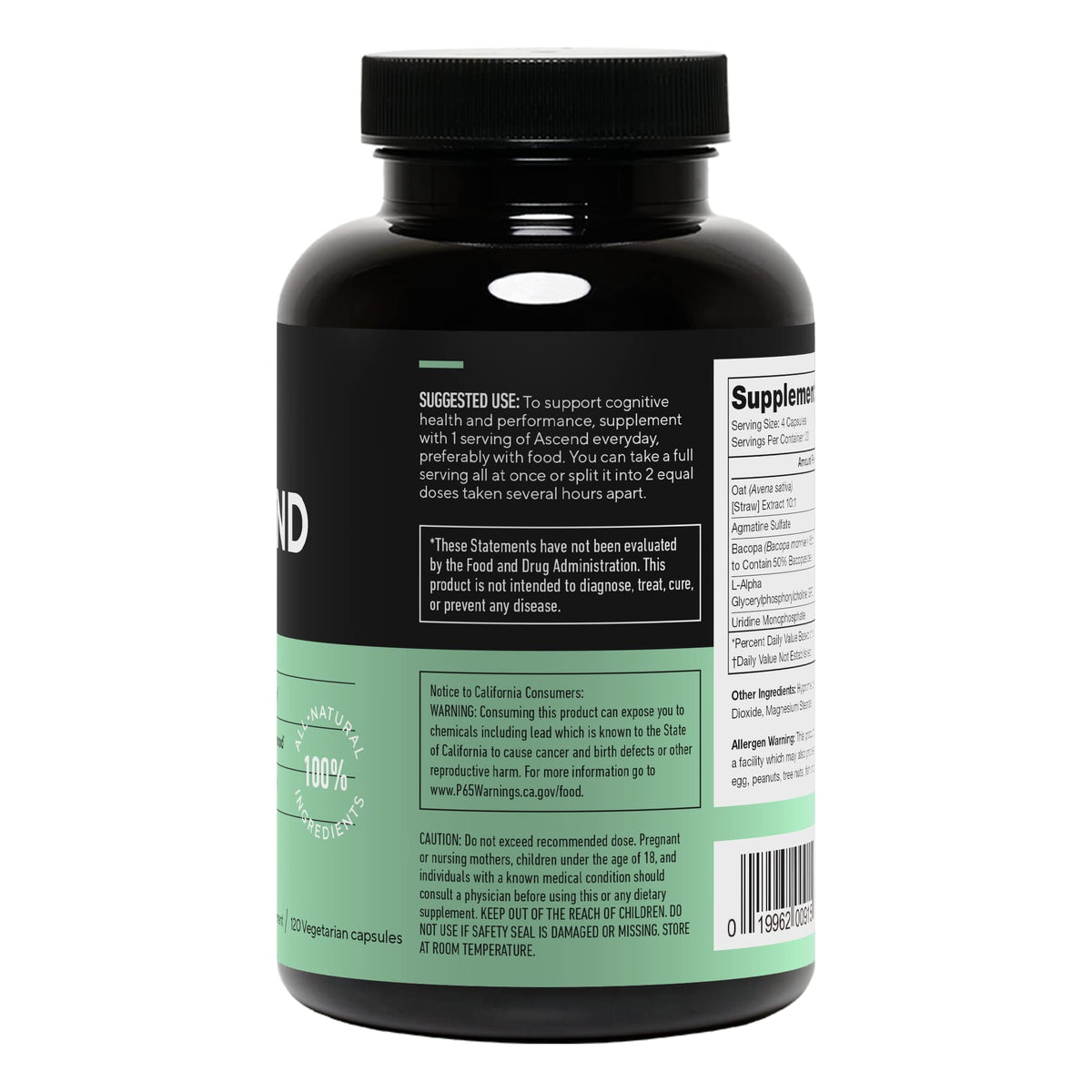 LEGION Athletics Ascend Nootropic - All-Natural Brain Supplements for Memory and Focus - Nootropics Brain Support Supplement with Alpha-GPC - Brain Supplement for Alertness & Mood Support, 30 Servings LEGIONBuy Supplements Australia