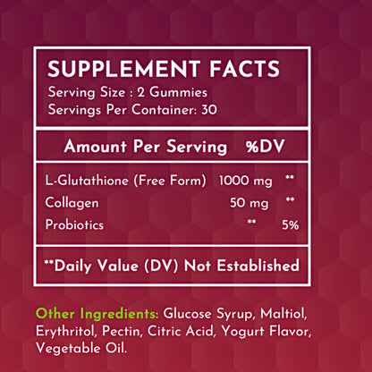 2 Pack Glutathione Gummies | with Marine Collagen | 1050mg per Serving | Antioxidant Support SunshyneBuy Supplements Australia