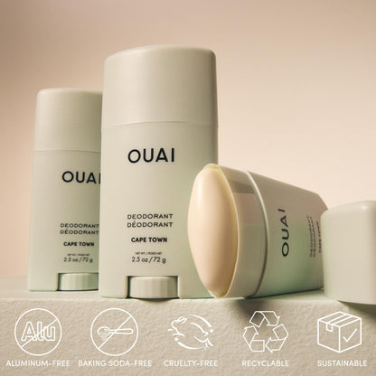 OUAI Aluminum Free Deodorant - Women's Deodorant with 24-Hour Odor Control & Invisible Application - Enriched with Notes of Wet Grass, Ginger, Basil & Green Fig - Cape Town (2.5 oz) OUAIBuy Supplements Australia