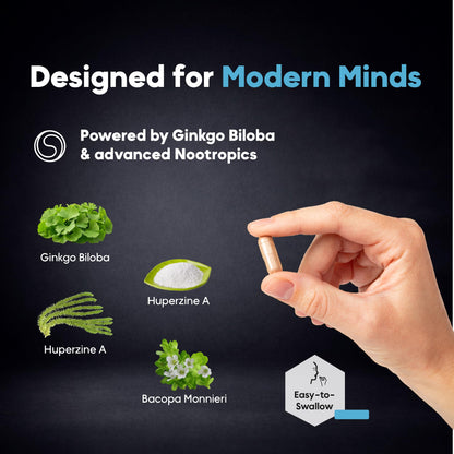 Brain Neuro Matrix – Memory & Focus Nootropic with Ginkgo Biloba & Huperzine A – Caffeine-Free Vegan Brain Supplement for Clarity, Focus & Mood – 90 Capsules (3-Month Supply) KaitaminBuy Supplements Australia