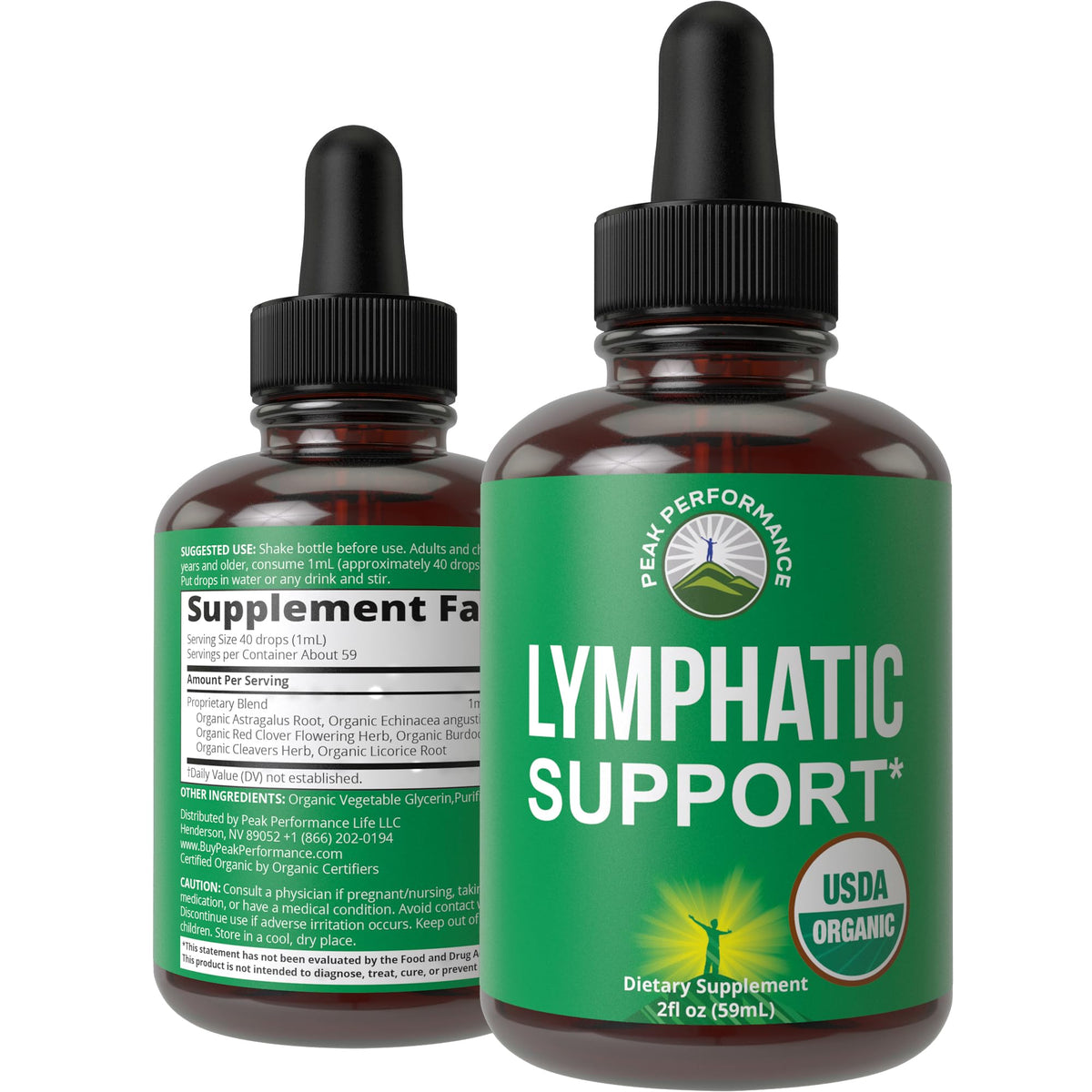 USDA Organic Lymphatic Drainage Drops. Sugar Free, Tasty 6-in-1 Lymph System Support for Detox, Cleanse. Vegan Supplement with Astragalus, Echinacea, Red Clover, Cleavers Herb, Licorice & Burdock Root Peak PerformanceBuy Supplements Australia