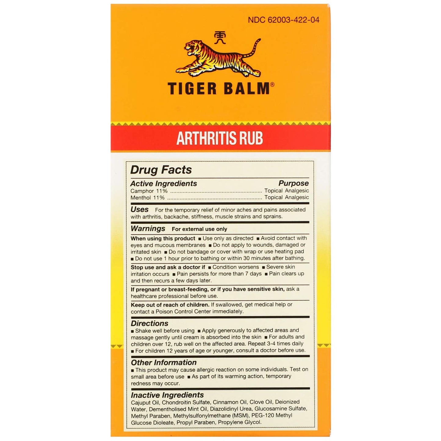 Tiger Balm Balm Arthritis Rub Tiger BalmBuy Supplements Australia