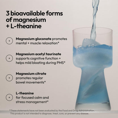 Moon Juice Magnesi-Om Magnesium Powder Supplement - Chelated Magnesium Complex + L-Theanine Blend for Rest, Relaxation & Regularity - Vegan, Non-GMO & No Sugar, Blue Lemon, 4.2 oz, 30 Servings Moon JuiceBuy Supplements Australia
