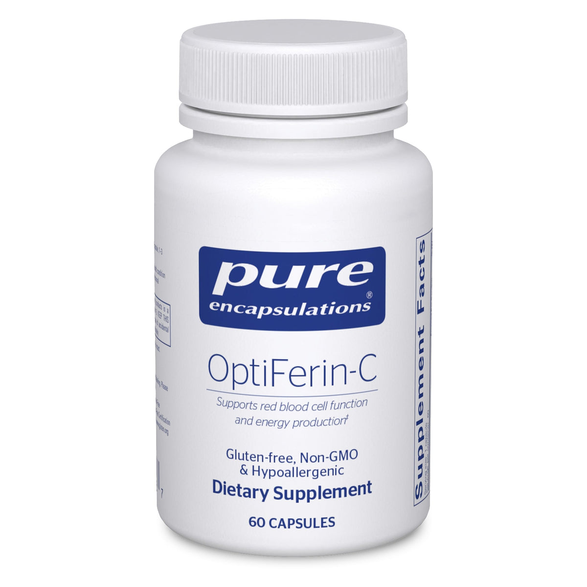 Pure Encapsulations OptiFerin-C - for Red Blood Cells & Energy - Iron Absorption Support - Energy Supplement* - Vitamin C Enriched - Gluten Free & Non-GMO - 60 Capsules Pure EncapsulationsBuy Supplements Australia