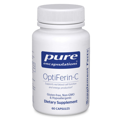 Pure Encapsulations OptiFerin-C - for Red Blood Cells & Energy - Iron Absorption Support - Energy Supplement* - Vitamin C Enriched - Gluten Free & Non-GMO - 60 Capsules Pure EncapsulationsBuy Supplements Australia