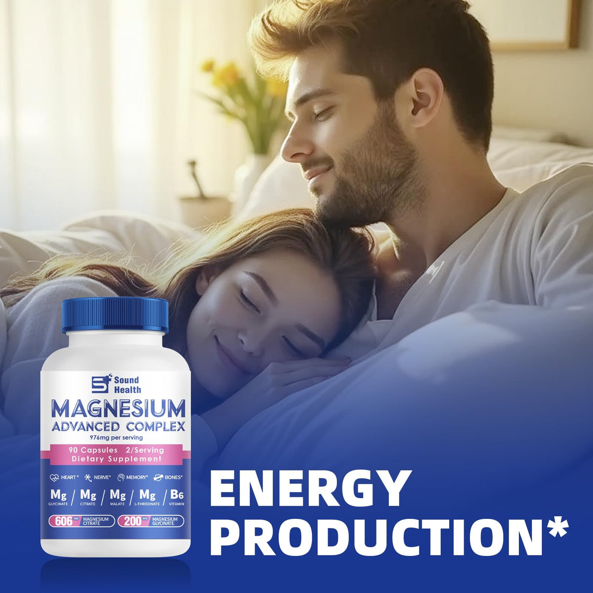 Magnesium Complex Capsule 5 in 1 Magnesium Supplement from Magnesium Glycinate, Citrate, Malate, L-Threonate & Vitamin B6, High Absorption Magnesium Supplement, Non-GMO, Vegan Sound Health PlusBuy Supplements Australia