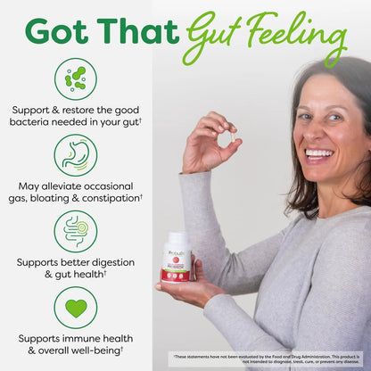 Probulin Colon Support Probiotic Supplement, Daily Gut, Digestive, and Immune Health Probiotics Capsules for Men and Women, 20 Billion CFU, Vegan, 30 Count Bottle ProbulinBuy Supplements Australia