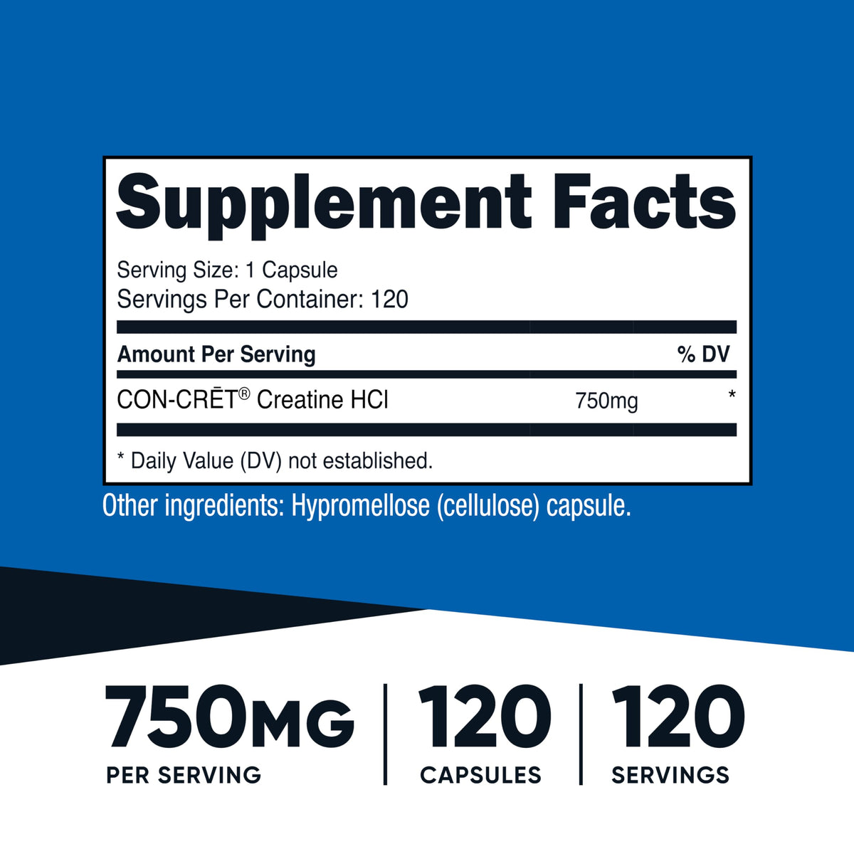 Nutricost Creatine HCl 120 Capsules - Made with CON-CRET Creatine, 750 MG Per Capsule NutricostBuy Supplements Australia