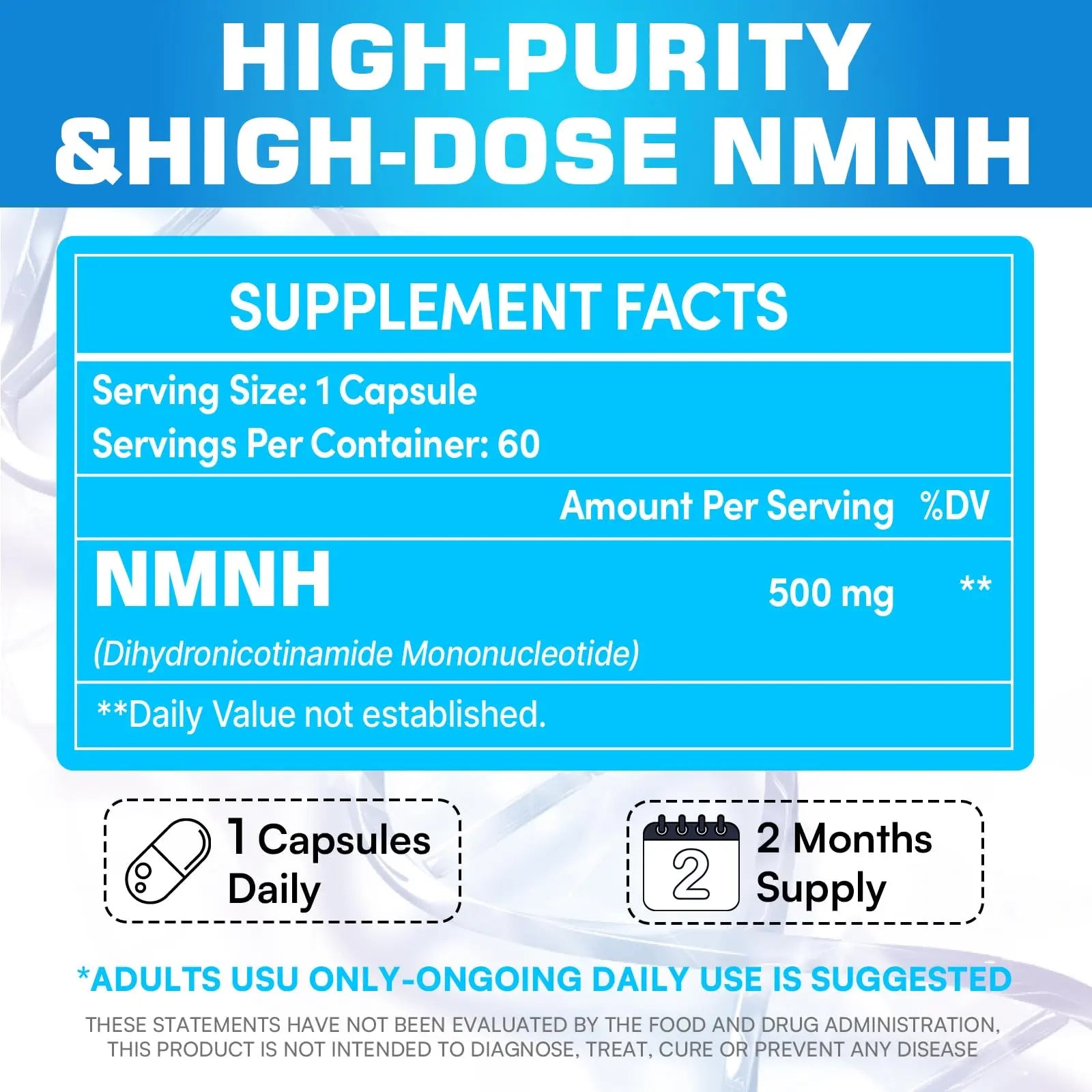 Kaumipor NMNH (Dihydronicotinamide Mononucleotide) NMN Alternative Supplement, 500 mg Per Serving NAD Supplement to Boost NAD+ Levels, for Anti Aging, Energy, Immunity, Focus, 60 Vegan Capsules KaumiporBuy Supplements Australia