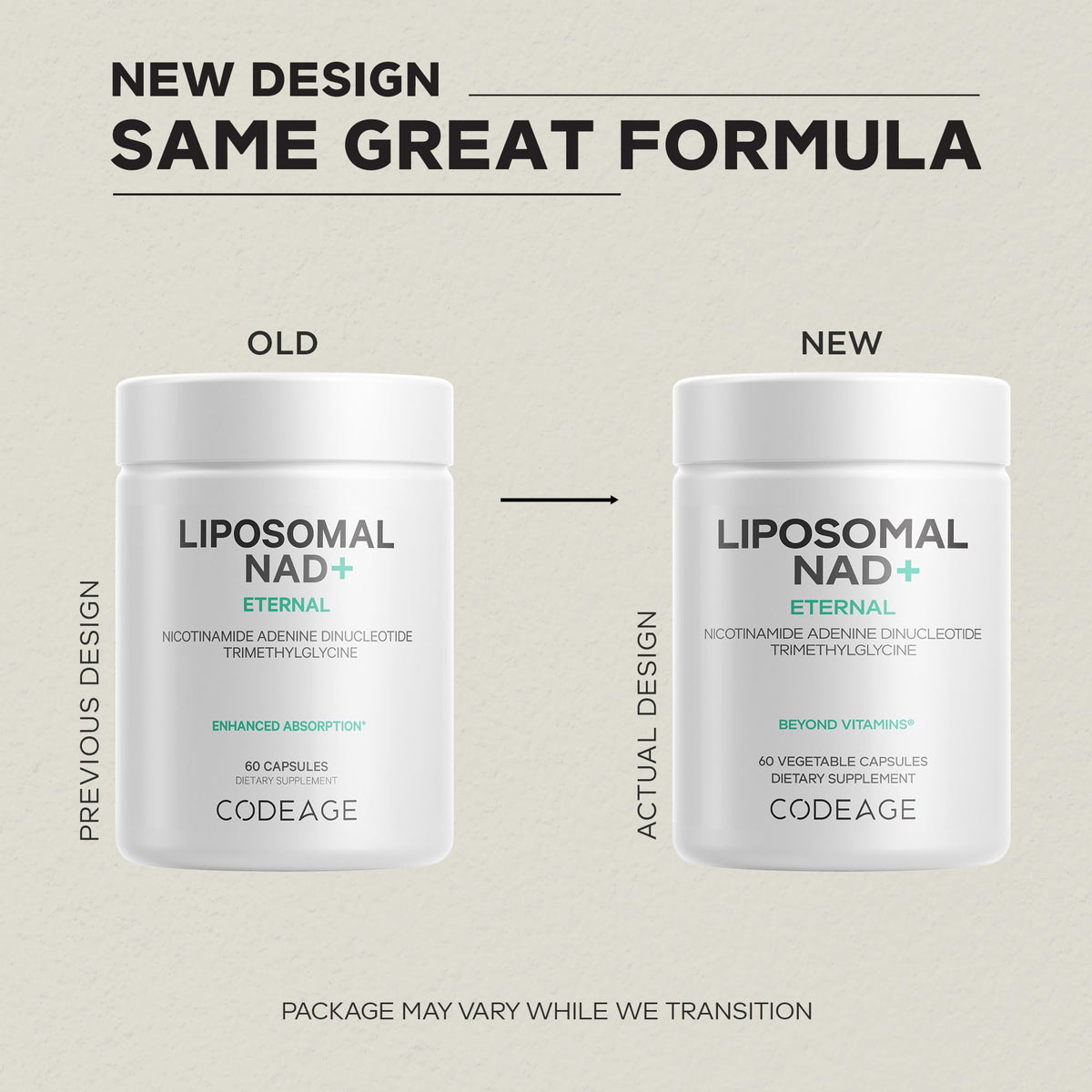 Codeage Liposomal NAD+ Supplement - NAD Nicotinamide Adenine Dinucleotide Coenzyme Pills - 500 mg NAD+ Per Serving & Betaine Anhydrous - Liposomal Delivery - Vegan, Non-GMO, Gluten-Free - 60 Capsules CodeageBuy Supplements Australia
