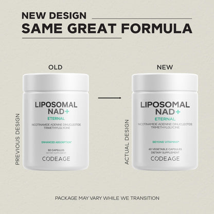 Codeage Liposomal NAD+ Supplement - NAD Nicotinamide Adenine Dinucleotide Coenzyme Pills - 500 mg NAD+ Per Serving & Betaine Anhydrous - Liposomal Delivery - Vegan, Non-GMO, Gluten-Free - 60 Capsules CodeageBuy Supplements Australia