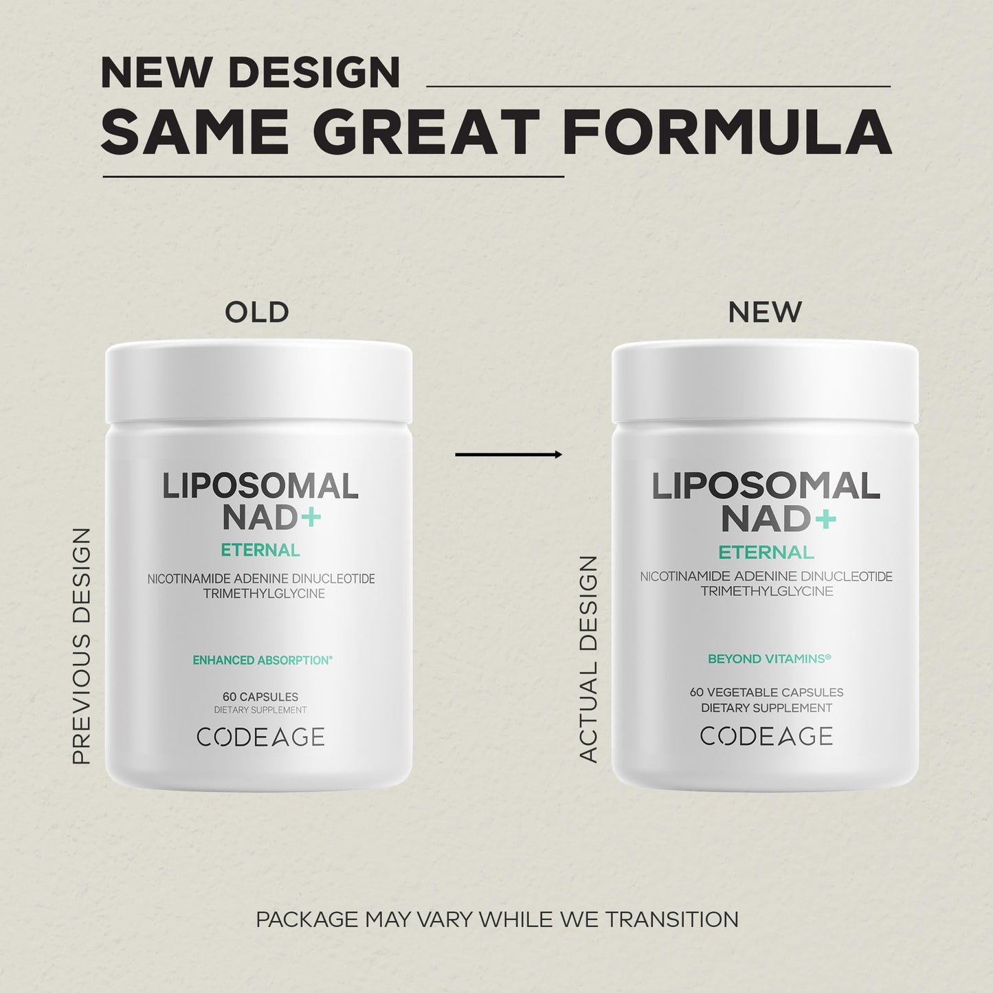 Codeage Liposomal NAD+ Supplement - NAD Nicotinamide Adenine Dinucleotide Coenzyme Pills - 500 mg NAD+ Per Serving & Betaine Anhydrous - Liposomal Delivery - Vegan, Non-GMO, Gluten-Free - 60 Capsules CodeageBuy Supplements Australia