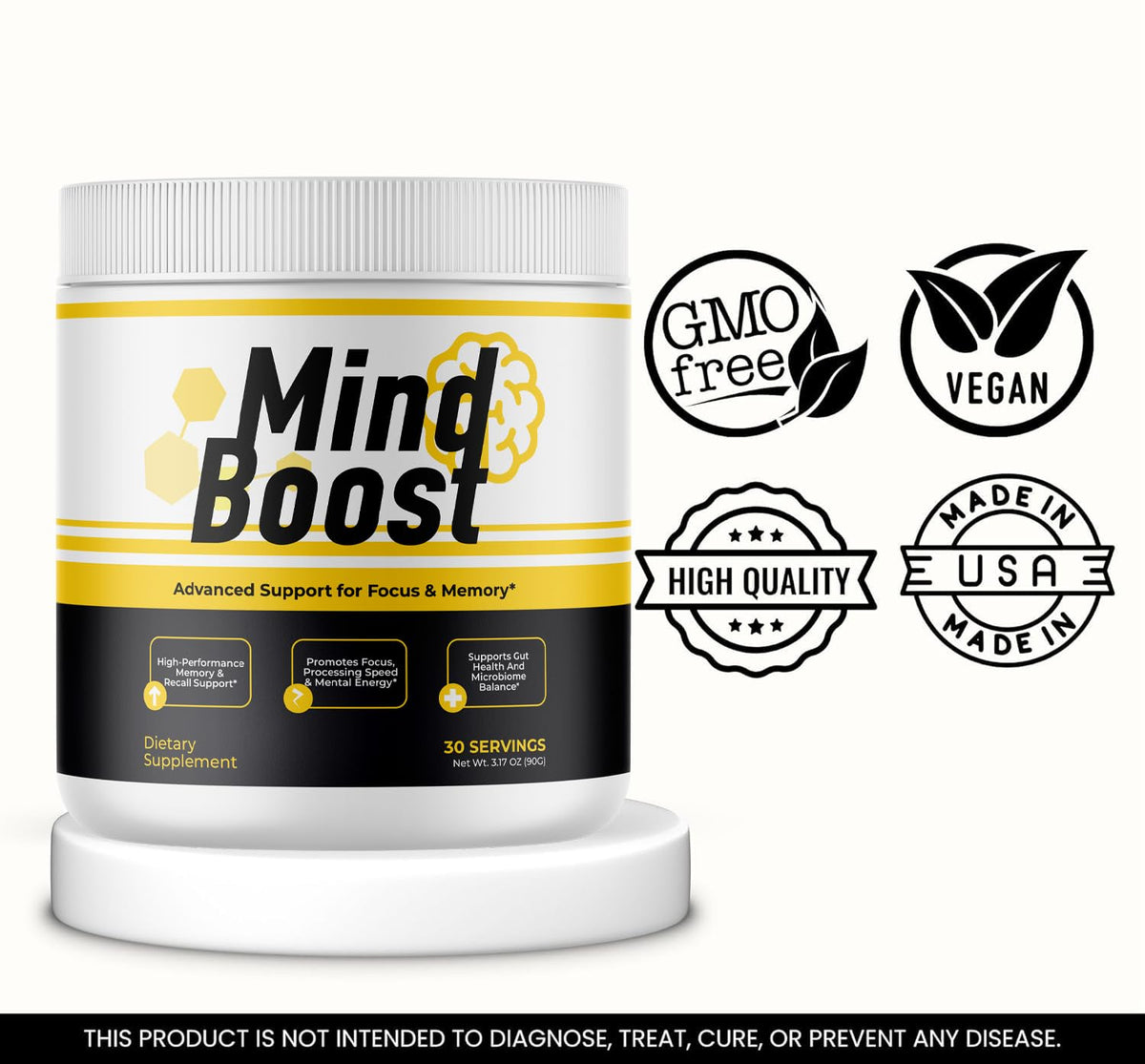 MindBoost Powder - Official Mind Boost Day Supplement, Advanced Nootropic, Premium Formula, Natural Vitamins for Wellness - 1 Bottle for 1 Month VIVALISBuy Supplements Australia