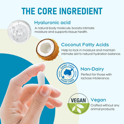 Peralpow Hyaluronic Acid Vaginal Suppositories 10 mg for Women | Vaginal Moisturizer for Dryness, Itching & Irritation | Menopause & Intimate Care with Coconut Fatty Acids | Estrogen Free, 12 Count PeralpowBuy Supplements Australia