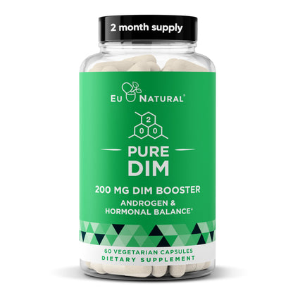 DIM Supplement Pure 200 Mg for Women or Men – Estrogen Hormone Balance Supplement for Energy, Fatigue, Stress, Menopause, Hot Flashes – Enhanced Bioavailability BioPerine – 60 Vegan Soft Capsules Eu NaturalBuy Supplements Australia