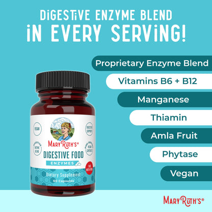 MaryRuth Organics Digestive Enzymes | Up to 2 Month Supply | Vegan Digestive Health Aid and Gut Health Enzyme Complex | Over 12 Enzymes | Vitamins B6 & B12 MARYRUTH'SBuy Supplements Australia