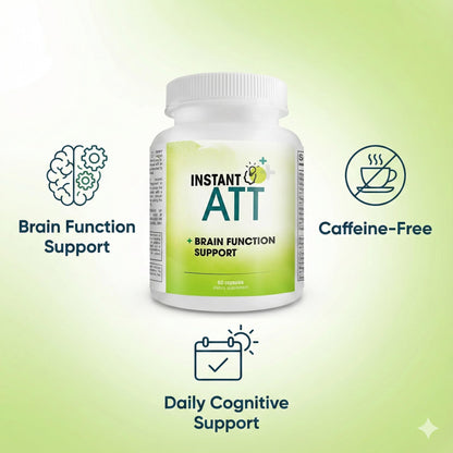 InstantATT - 7-in-1 Caffeine Free Nootropic All-Natural Brain, Focus, Memory Supplement (60 Capsules) Instant BrandsBuy Supplements Australia