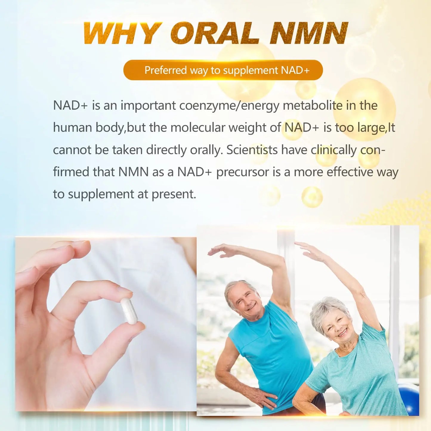 KFG NMN 18000 - NMN Nicotinamide Mononucleotide Supplement with Resveratrol, Stabilized Form & 99% High Purity to Boost NAD+ Levels for DNA Repair Supplement,for Healthy Aging,60 Capsules KFGBuy Supplements Australia