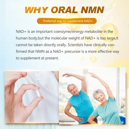 KFG NMN 18000 - NMN Nicotinamide Mononucleotide Supplement with Resveratrol, Stabilized Form & 99% High Purity to Boost NAD+ Levels for DNA Repair Supplement,for Healthy Aging,60 Capsules KFGBuy Supplements Australia
