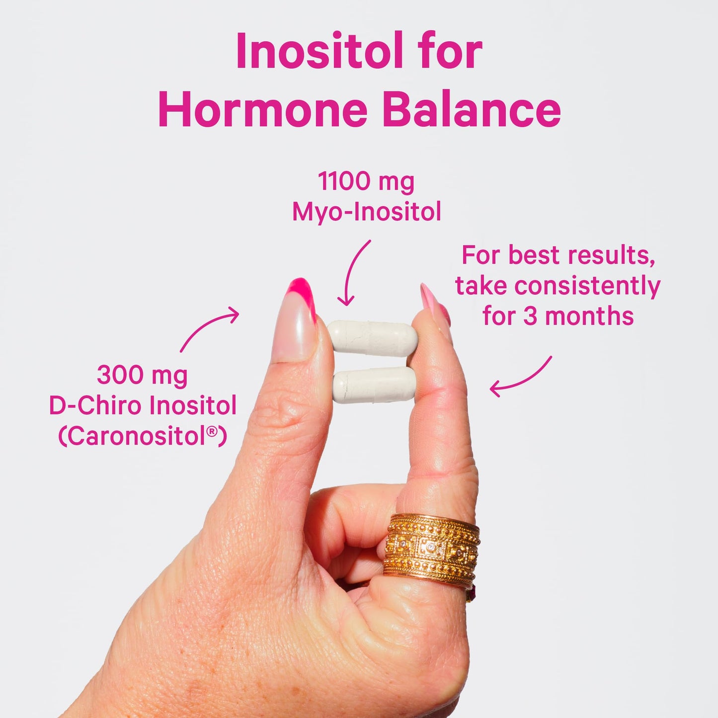 Pink Stork Myo-Inositol & D-Chiro Inositol: 3.6:1 Blend to Support Fertility, Hormone Balance for Women - Ovarian Function, Ovulation, Conception, and Period Support Supplement - 60 Capsules Pink StorkBuy Supplements Australia