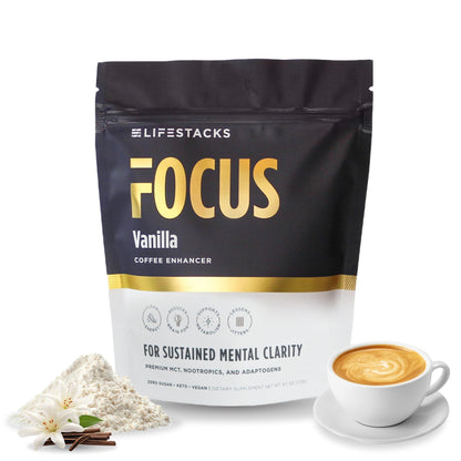 LIFESTACKS Focus Coffee Creamer for Energy & Clarity - MCT Powder + Nootropics + Adaptogens - Boost Productivity Without Jitters or Crash - Keto, Vegan, 0 Sugar - with Taurine, L-Tyrosine, Rhodiola LIFESTACKSBuy Supplements Australia