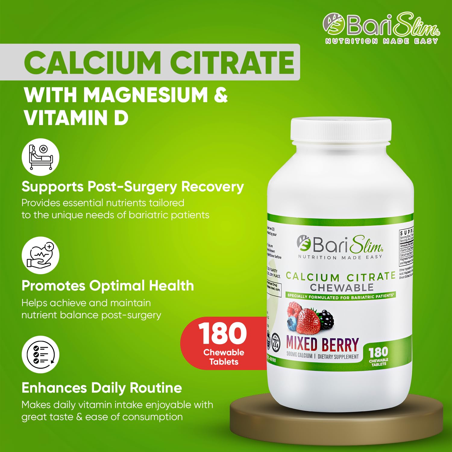 BariSlim Chewable Bariatric Multivitamin Tablets - Specially Formulated Chewable Tablets for Patients After Weight Loss Surgery - Easy to Digest & Great Tasting Fruit Flavors | Pack of 2 BariSlim buy supplements Au