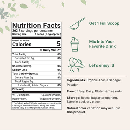 Micro Ingredients Organic Acacia Senegal Powder, 2 Pounds (32 Ounce), Instant Soluble Micro IngredientsBuy Supplements Australia