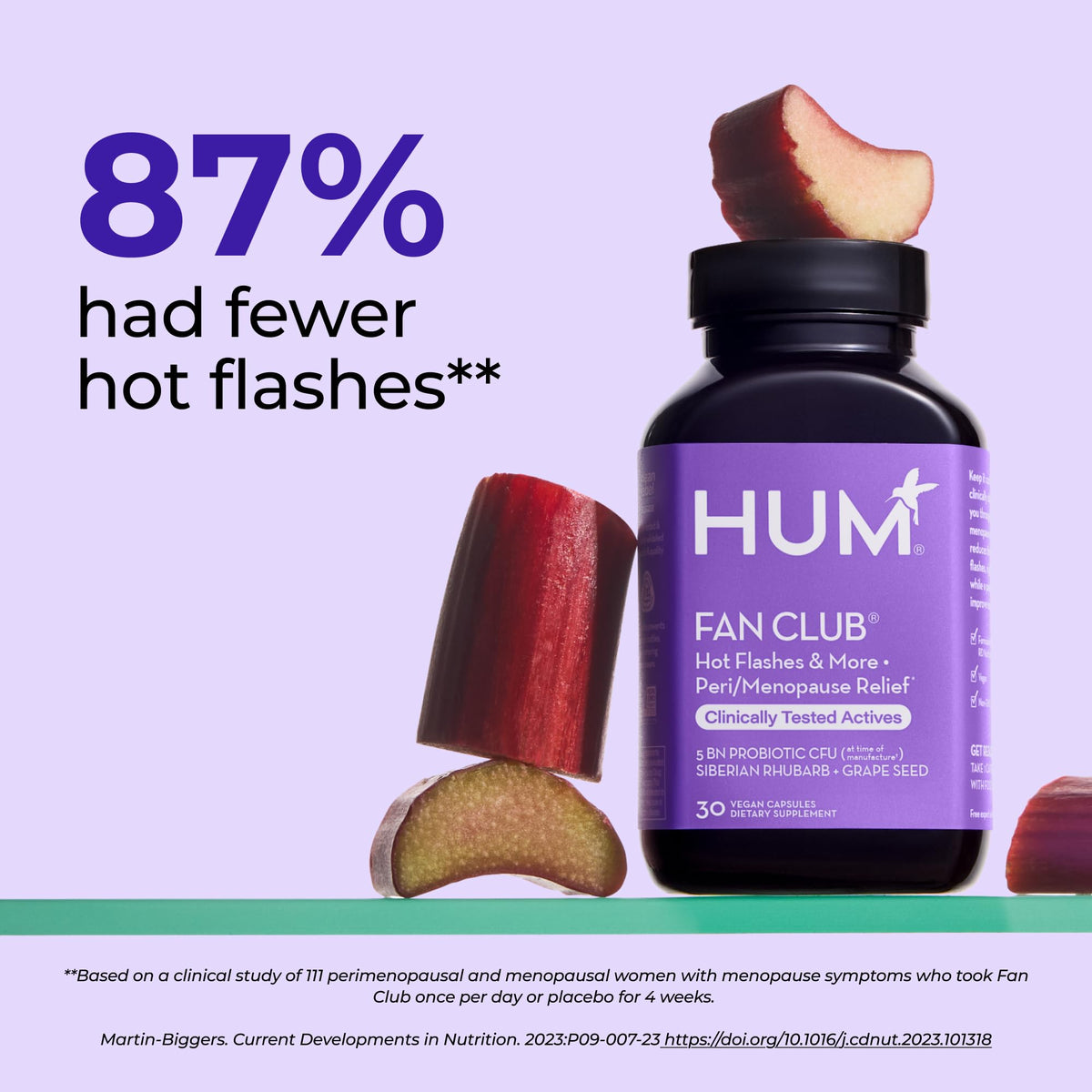 HUM Fan Club Menopause Probiotic Supplement, Estrogen Free Menopause Supplements for Women, Non Hormonal, Supports Energy & Hot Flashes, Grape Seed Extract & Siberian Rhubarb, 30 Vegan Capsules HUMBuy Supplements Australia