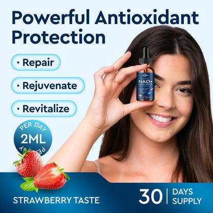 Liposomal NAD+ Liquid Supplement, Nad Resveratrol Supplement for Women & Men, Nicotinamide Riboside with PQQ, CoQ10, Quercetin for Anti-Aging, Brain, Cellular Energy Health, Strawberry Flavor, 2 Fl Oz ReviNutraBuy Supplements Australia