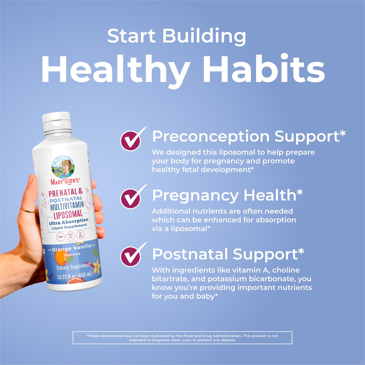 MaryRuth Organics Prenatal & Postnatal Multivitamin for Women | Sugar Free | Formulated for Pre-Conception, Pregnancy & Nursing | Prenatal Vitamins | Vegan | Non-GMO | Gluten Free | 30 Servings MARYRUTH'SBuy Supplements Australia