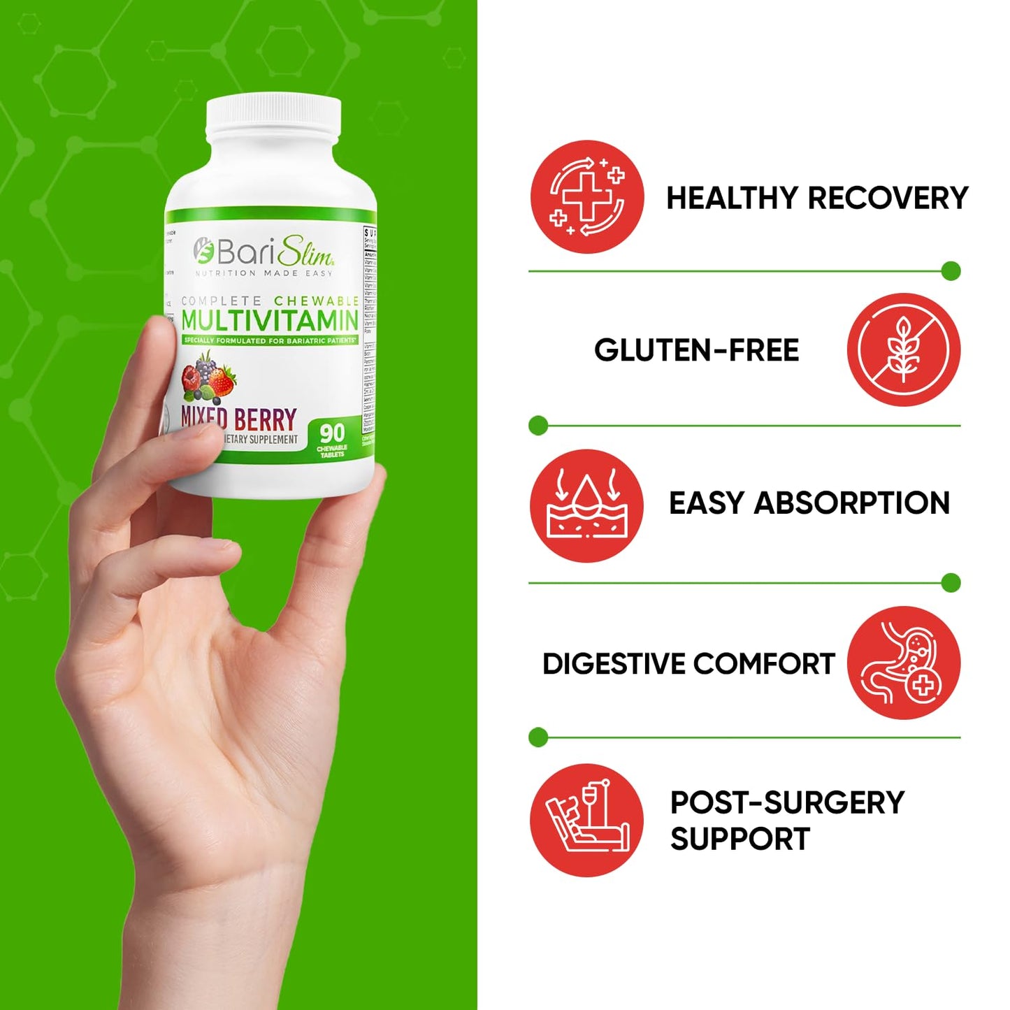 BariSlim Chewable Bariatric Multivitamin Tablets - Specially Formulated Chewable Tablets for Patients After Weight Loss Surgery - Easy to Digest & Great Tasting Fruit Flavors | Pack of 2 BariSlim buy supplements Au