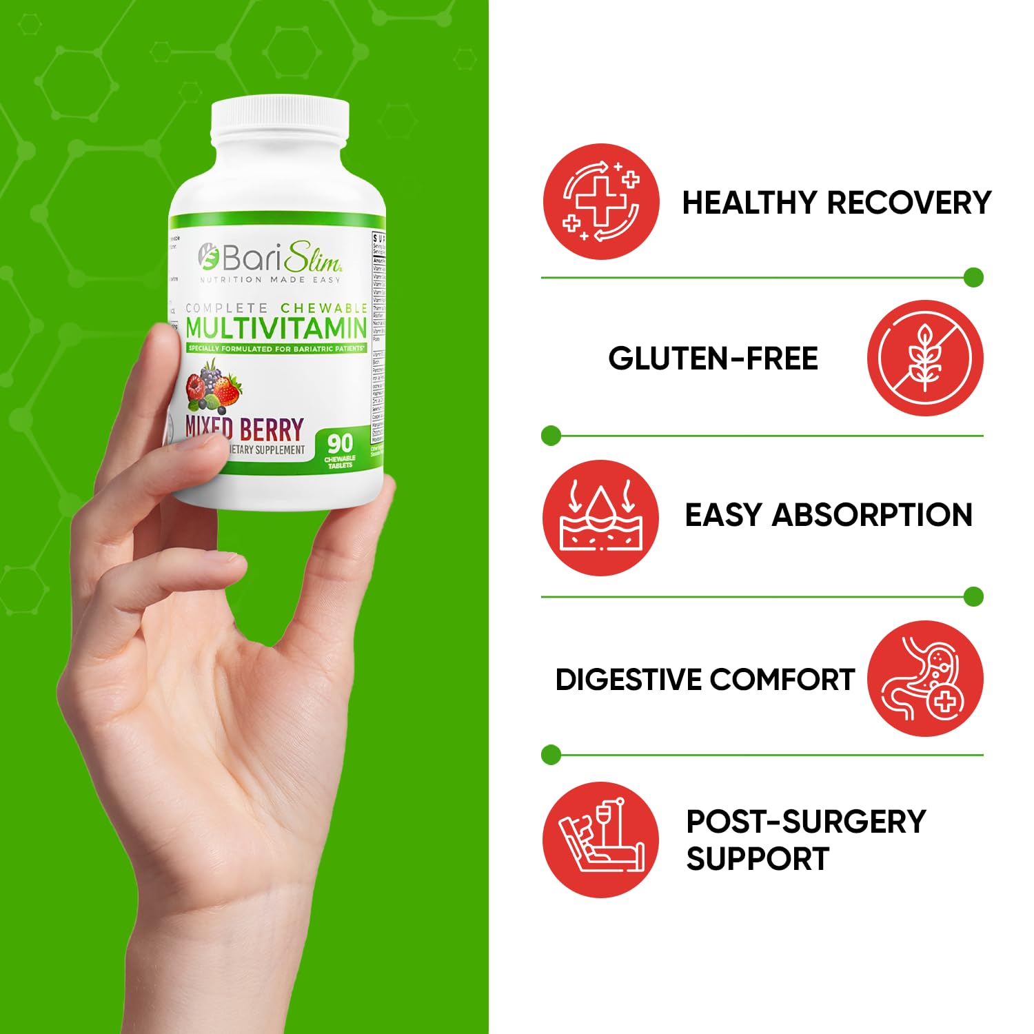 BariSlim Chewable Bariatric Multivitamin Tablets - Specially Formulated Chewable Tablets for Patients After Weight Loss Surgery - Easy to Digest & Great Tasting Fruit Flavors | Pack of 2 BariSlim buy supplements Au