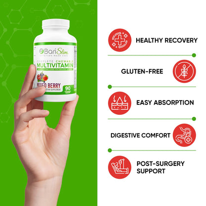 BariSlim Chewable Bariatric Multivitamin Tablets - Specially Formulated Chewable Tablets for Patients After Weight Loss Surgery - Easy to Digest & Great Tasting Fruit Flavors | Pack of 2 BariSlim buy supplements Au