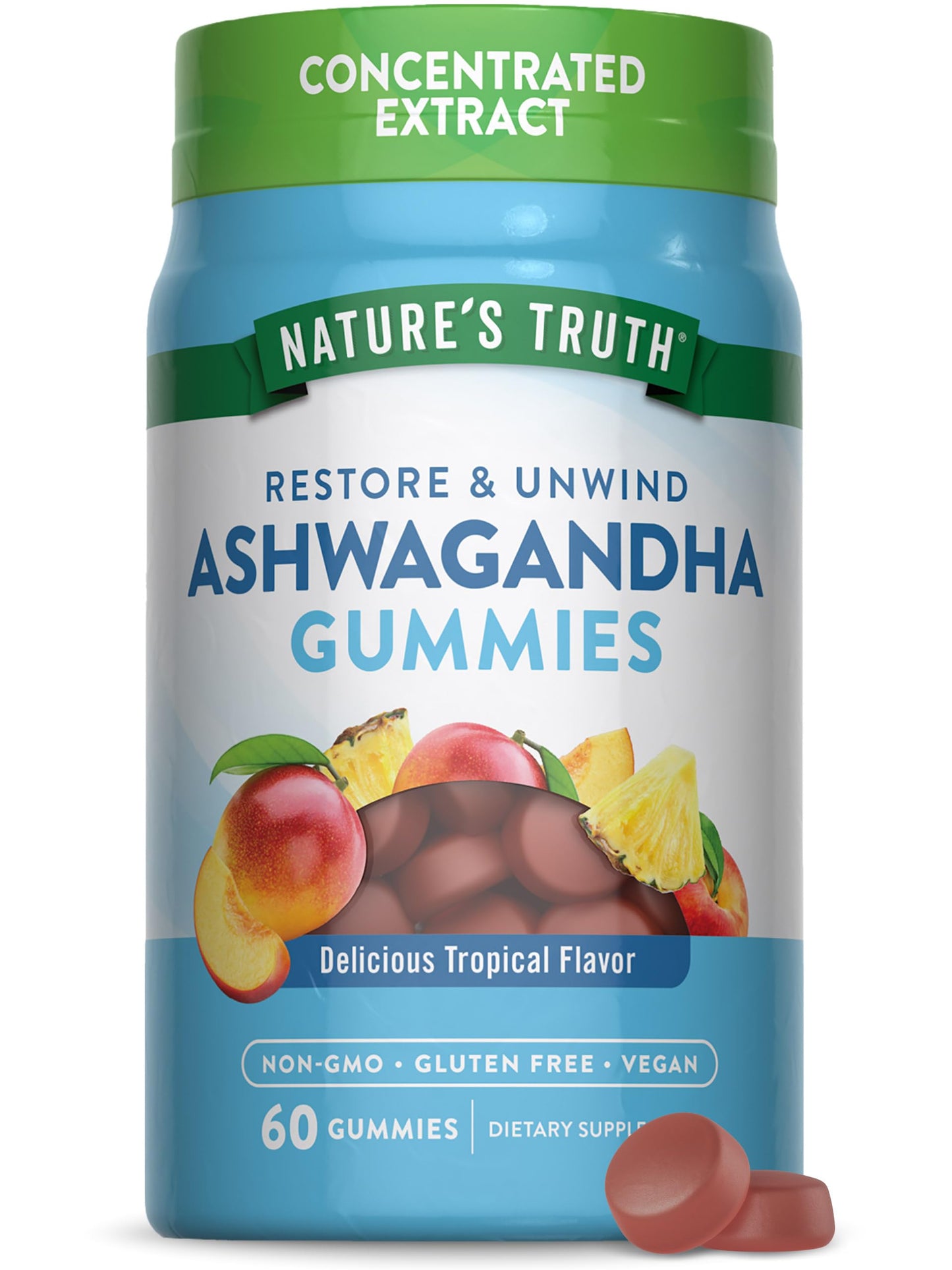 Nature's Truth Ashwagandha Gummies | 60 Count | Tropical Flavor | Vegan, Non-GMO, & Gluten Free Supplement Nature's TruthBuy Supplements Australia