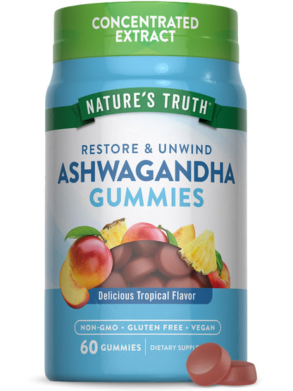 Nature's Truth Ashwagandha Gummies | 60 Count | Tropical Flavor | Vegan, Non-GMO, & Gluten Free Supplement Nature's TruthBuy Supplements Australia