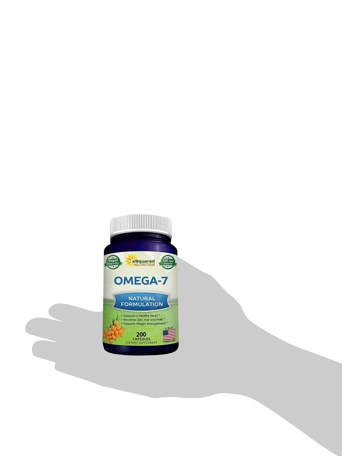 aSquared Nutrition Purified Omega 7 Fatty Acids-200 Capsules from Natural Sea Buckthorn aSquared NutritionBuy Supplements Australia